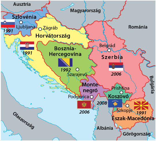 A délszláv országok és Koszovó - Tankönyv 154. oldal 1. ábra